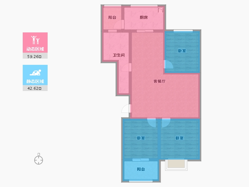 山东省-潍坊市-鸿豪花园-90.00-户型库-动静分区