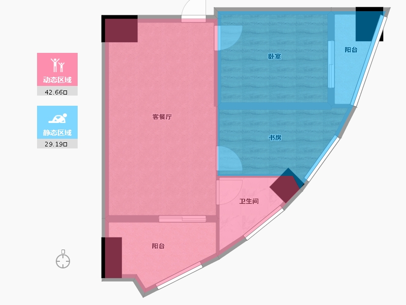 山东省-潍坊市-瑞龍湾星公馆-62.00-户型库-动静分区