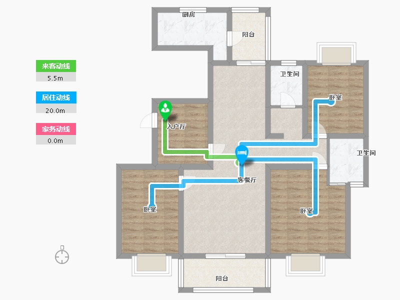 河南省-驻马店市-众泰御景湾-95.75-户型库-动静线