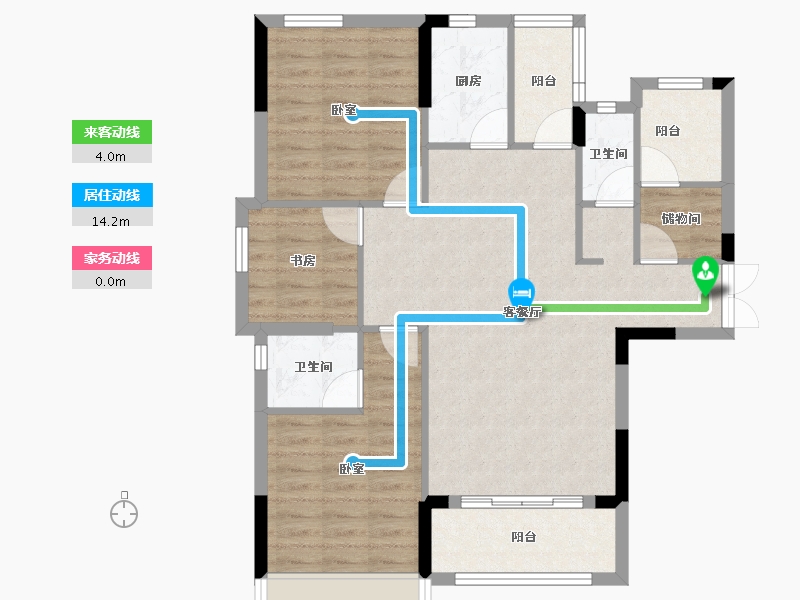 湖北省-咸宁市-鹏成·新都汇-88.11-户型库-动静线