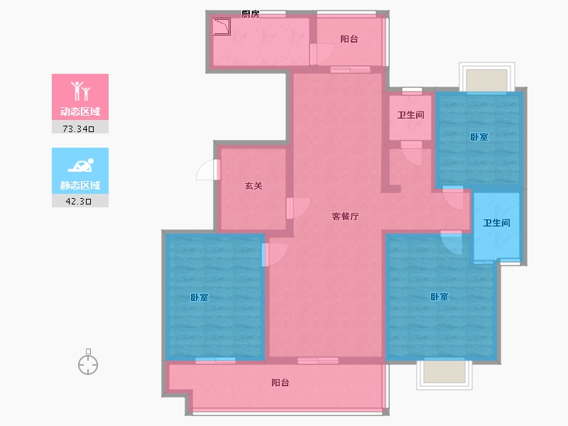 河南省-驻马店市-众泰御景湾-101.40-户型库-动静分区