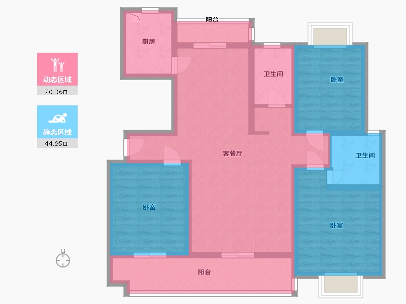 河南省-驻马店市-众泰御景湾-101.57-户型库-动静分区