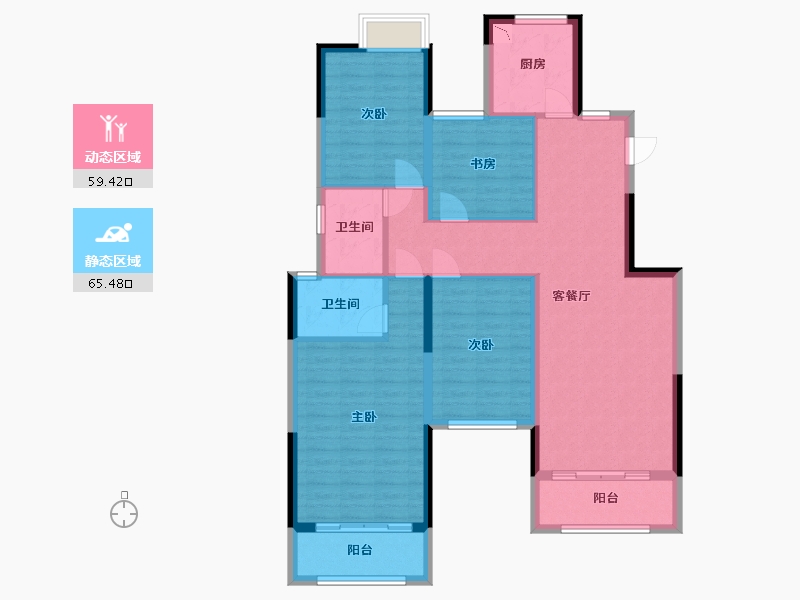 安徽省-蚌埠市-尚达·新天地-112.20-户型库-动静分区