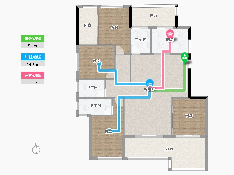 湖北省-十堰市-楚天都市熙园-133.98-户型库-动静线