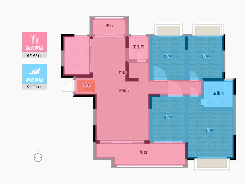 湖南省-湘潭市-大汉龍雲臺-104.36-户型库-动静分区