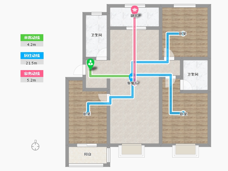 山东省-潍坊市-金都世家-106.30-户型库-动静线