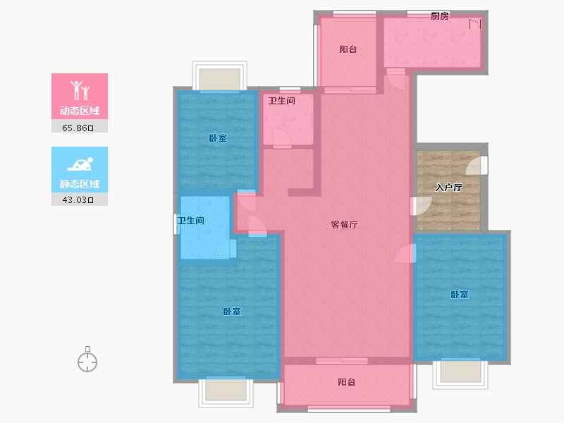 河南省-驻马店市-众泰御景湾-101.81-户型库-动静分区