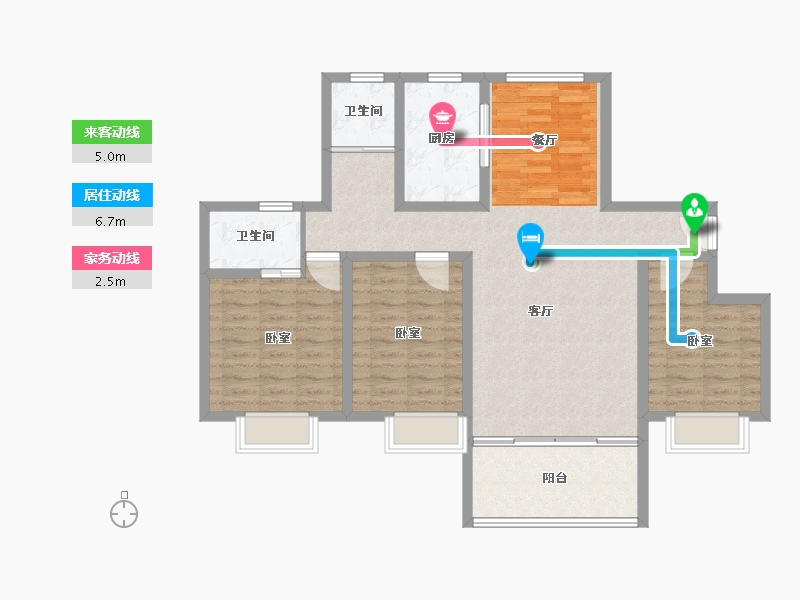 河南省-信阳市-金诚东方花园-102.66-户型库-动静线