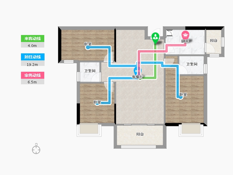 湖南省-株洲市-华晨云溪湾-84.91-户型库-动静线