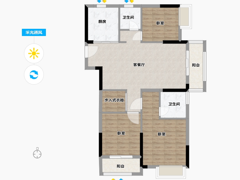 湖北省-武汉市-大华公园华府-94.00-户型库-采光通风