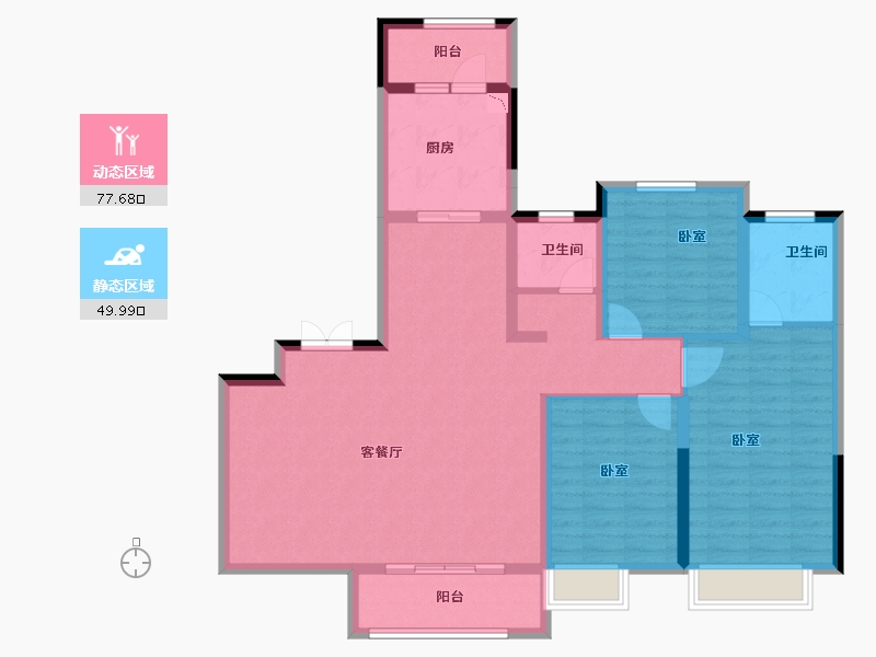 湖北省-孝感市-隆盛华廷-114.81-户型库-动静分区