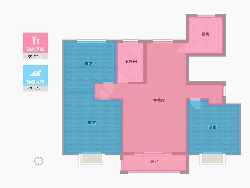 山东省-东营市-花半里芳华-102.11-户型库-动静分区