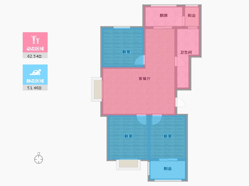 山东省-潍坊市-鸿豪花园-102.01-户型库-动静分区