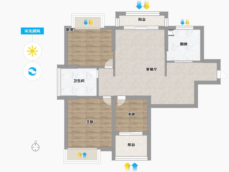 福建省-厦门市-永鸿厦门湾1号-63.84-户型库-采光通风