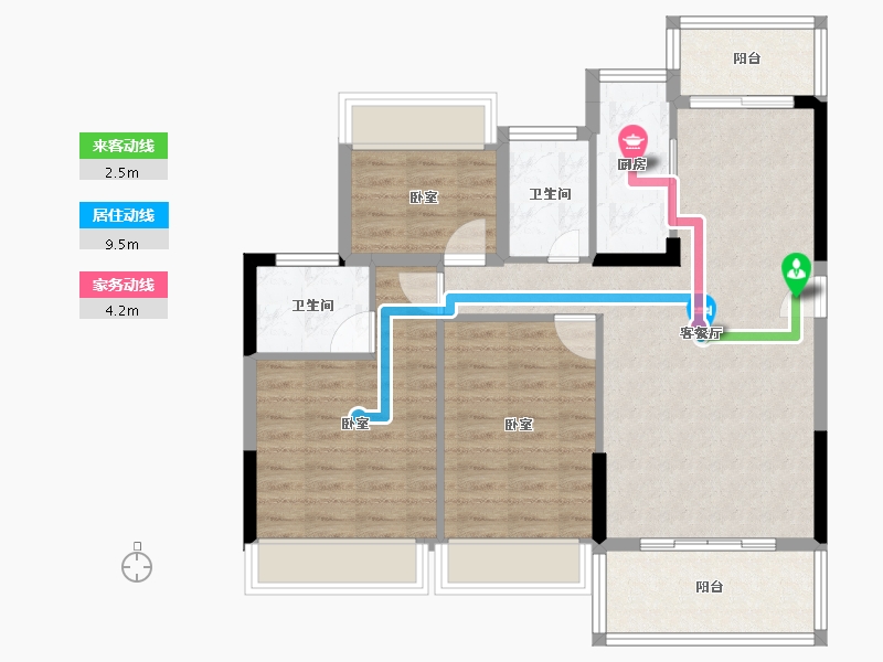 广东省-江门市-东方御璟苑-84.96-户型库-动静线