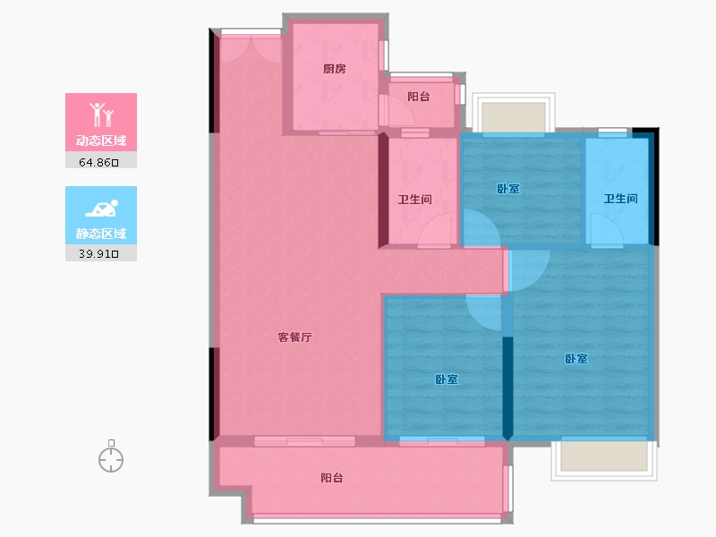 湖北省-孝感市-佳磐瑞府-94.82-户型库-动静分区