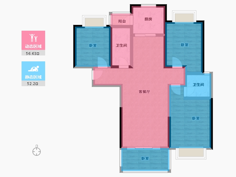 江西省-抚州市-东润学墅壹号-96.54-户型库-动静分区