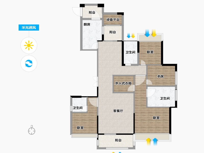 浙江省-宁波市-保利滨湖天地-145.99-户型库-采光通风