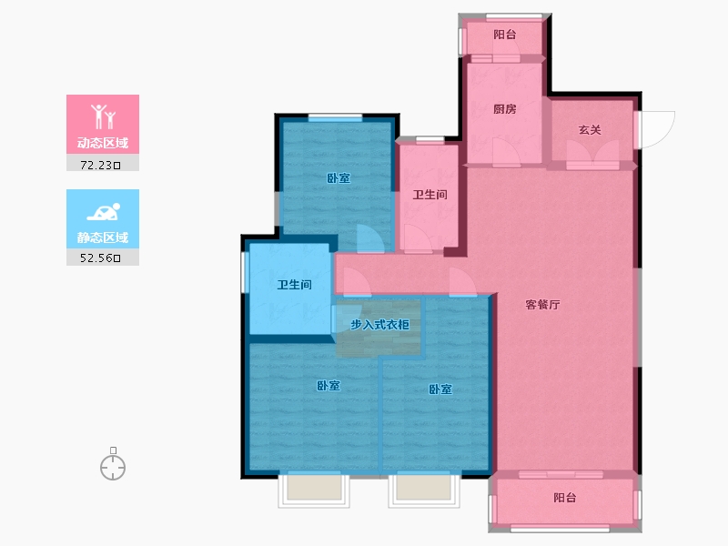 湖北省-武汉市-大华铂金瑞府三期-112.00-户型库-动静分区