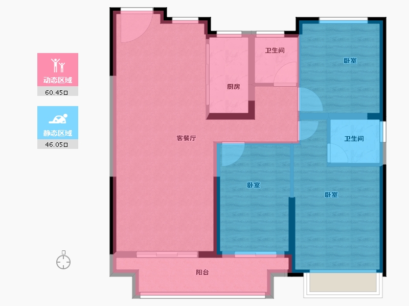 湖北省-黄冈市-孔雀城十里湖光-96.00-户型库-动静分区