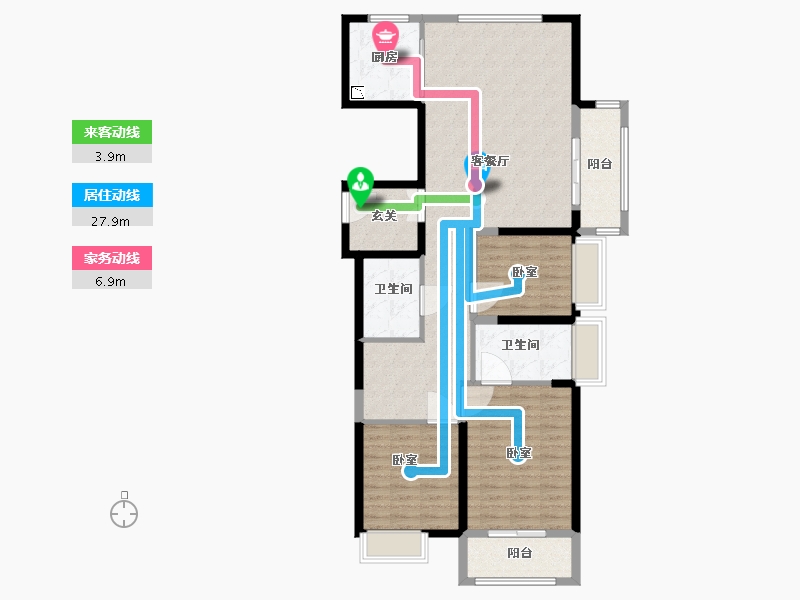 湖北省-武汉市-大华铂金瑞府三期-113.00-户型库-动静线