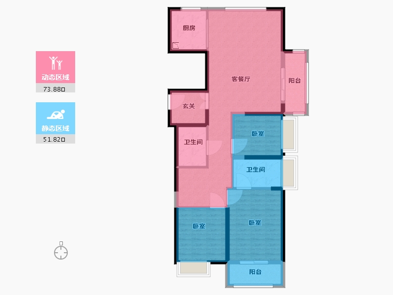 湖北省-武汉市-大华铂金瑞府三期-113.00-户型库-动静分区