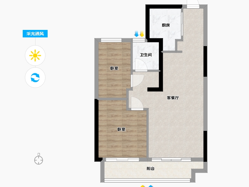 浙江省-杭州市-融信澜庭启杭-61.98-户型库-采光通风