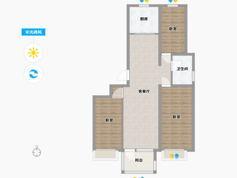 山东省-东营市-东亚清风小镇·帝景园-97.01-户型库-采光通风