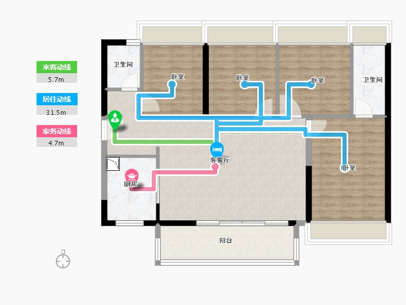 广东省-广州市-时代水岸-104.00-户型库-动静线