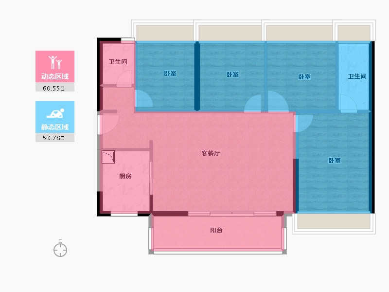 广东省-广州市-时代水岸-104.00-户型库-动静分区