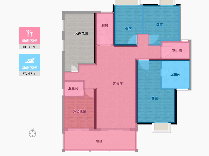 广东省-佛山市-美的御海东郡-144.00-户型库-动静分区