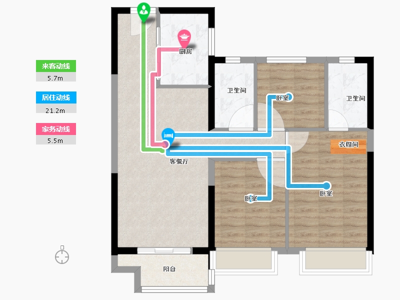 湖北省-黄冈市-孔雀城十里湖光-80.00-户型库-动静线