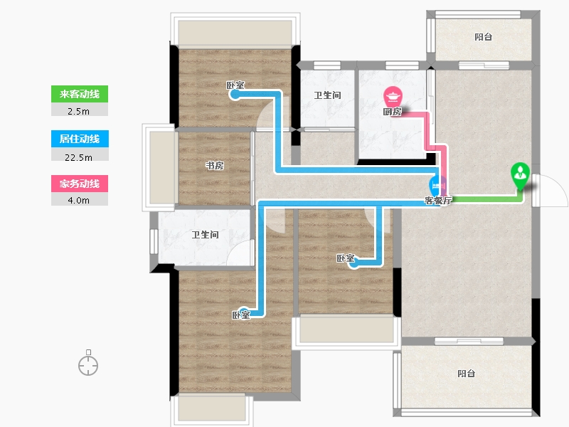 湖北省-黄石市-航宇仁智山水天悦-96.93-户型库-动静线