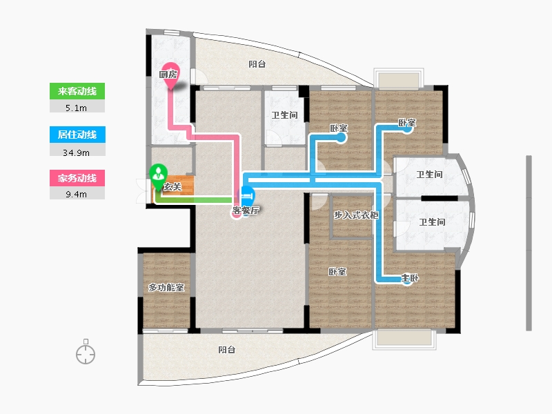 湖南省-长沙市-碧桂园公园壹号-206.08-户型库-动静线