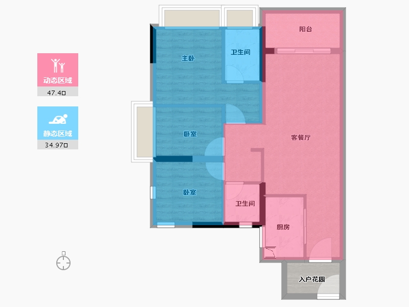 广东省-广州市-越秀·滨湖悦府-76.99-户型库-动静分区