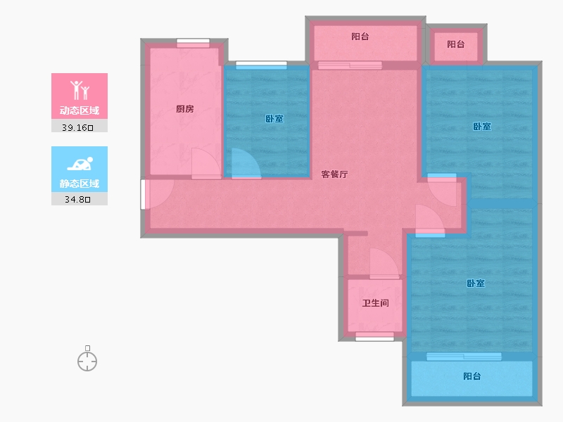 湖北省-武汉市-九坤新城壹号御府-64.52-户型库-动静分区