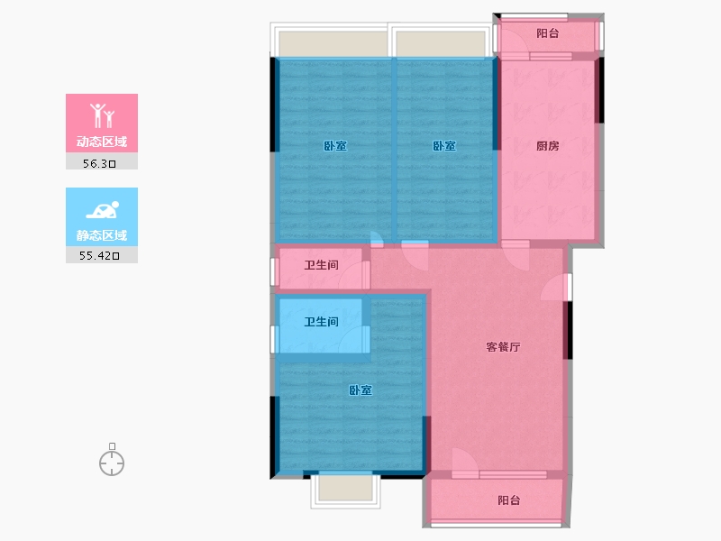 湖北省-黄石市-黄石当代满堂悦MOMΛ-98.80-户型库-动静分区