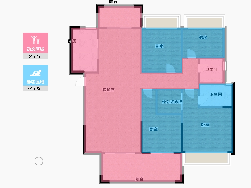 湖南省-衡阳市-阳光金城-108.00-户型库-动静分区