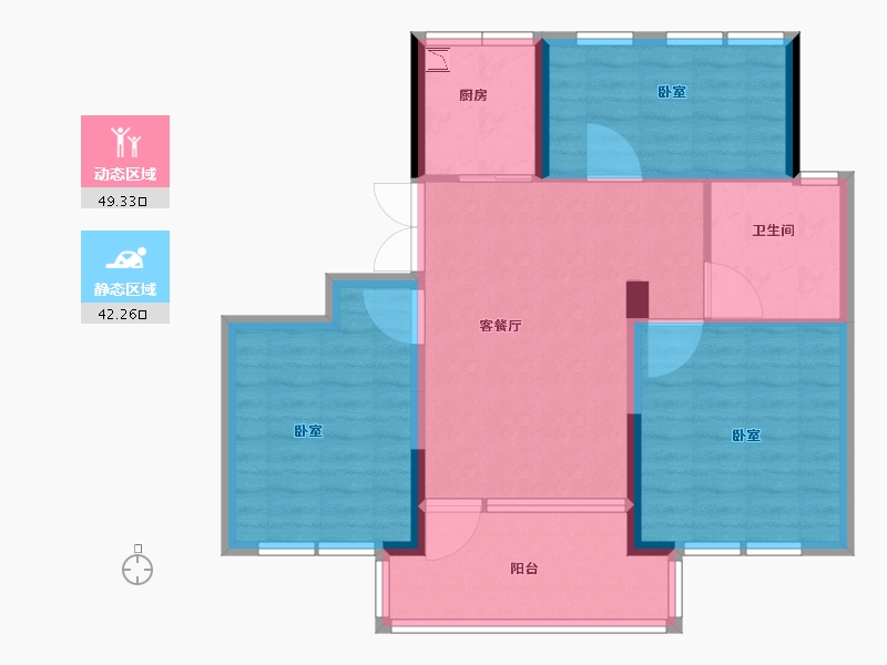 湖北省-襄阳市-宏泰中央公园-82.01-户型库-动静分区