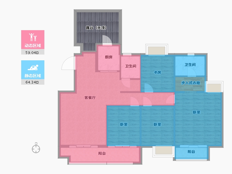 湖北省-武汉市-联投梓山郡-124.03-户型库-动静分区