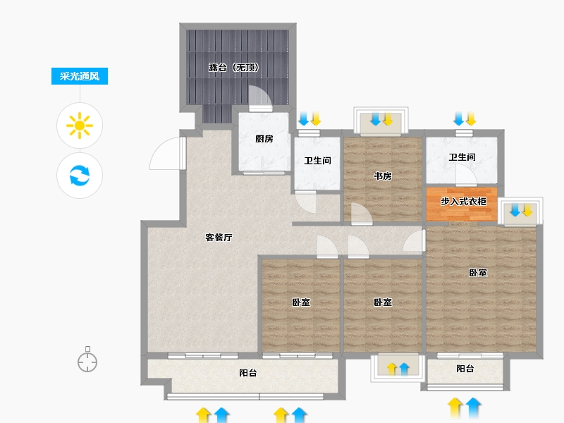 湖北省-武汉市-联投梓山郡-124.03-户型库-采光通风