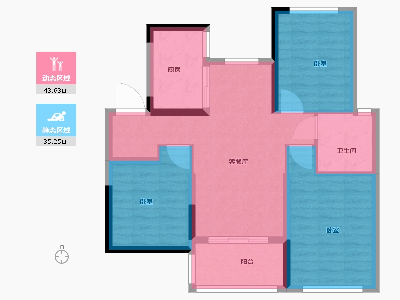 湖北省-武汉市-华发中城中央荟-70.00-户型库-动静分区