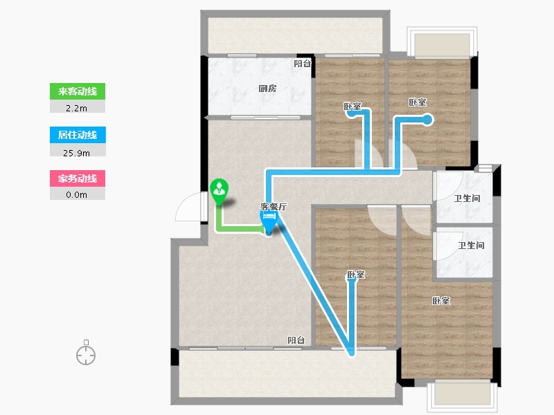 湖南省-衡阳市-幸福府邸-109.86-户型库-动静线