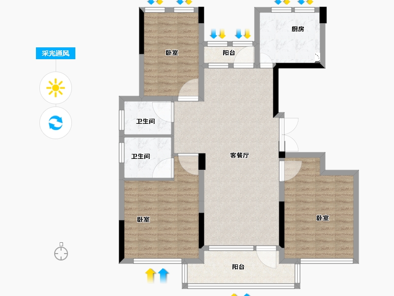 湖北省-襄阳市-宏泰中央公园-104.01-户型库-采光通风