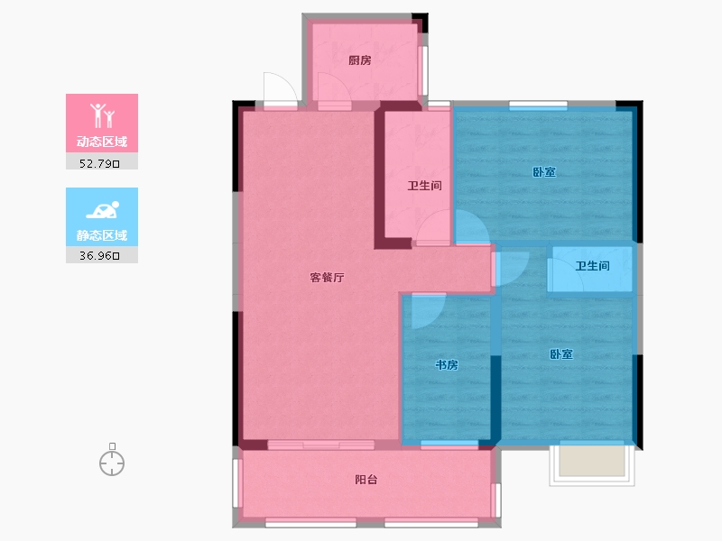 湖北省-黄冈市-东城首府-80.35-户型库-动静分区