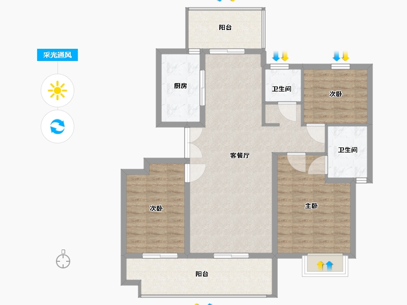 山东省-临沂市-宝德和園-100.00-户型库-采光通风