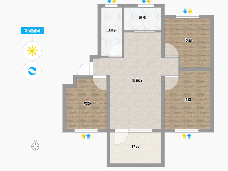 山东省-威海市-大尚逸龙湾-85.99-户型库-采光通风