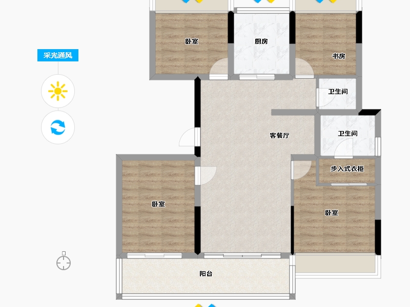 湖北省-十堰市-大家十里桃源-95.78-户型库-采光通风