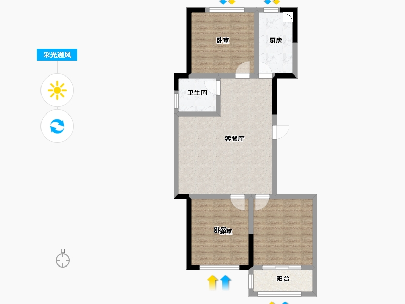 山东省-潍坊市-德润•兰庭-78.58-户型库-采光通风