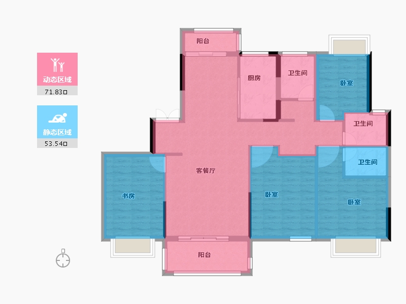 湖北省-孝感市-百安•德安府-113.75-户型库-动静分区